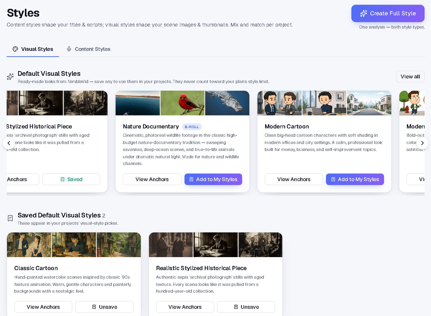 The Styles library: where channel looks get cloned and kept
